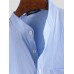 Mens Linen Casual Roll Sleeve Loose Buttons Pullover Henley Shirts