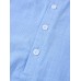 Mens Solid Color Cotton Linen Casual Long Sleeve Split Hem Henley Shirts