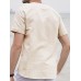 Men Solid Color Chinese Buckle Casual Henley Shirts