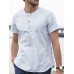 Men Solid Color Chinese Buckle Casual Henley Shirts