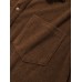 Mens Solid Color Basic Style Corduroy Lapel Short Sleeve Henley Shirt