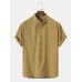 Mens Plain Basic Style Solid 100% Cotton Short Sleeve Henley Shirt
