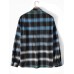 Mens Plaid Ombre Bandage Front Casual Long Sleeve Henley Shirts