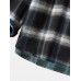 Mens Plaid Ombre Bandage Front Casual Long Sleeve Henley Shirts