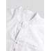 Men 100% Cotton Stand Collar Fresh Casual Plain Loose Short Sleeve Henley Shirts