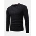 Mens Chevron Knitted Solid Color Crew Neck Slim Fit Casual Sweater