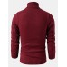 Mens Twisted Knitted High Neck Solid Color Casual Basic Sweater