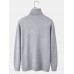 Mens Solid Color High Neck Cotton Knit Casual Long Sleeve Sweaters