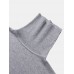 Mens Solid Color High Neck Cotton Knit Casual Long Sleeve Sweaters