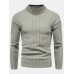 Mens Solid Color Mock Neck Long Sleeve Simple Warm Sweaters