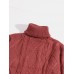 Mens Rib-Knit High Neck Solid Long Sleeve Casual Pullover Sweaters
