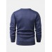 Mens Basic Solid Color V-Neck Knitted Casual Long Sleeve Sweater