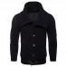 Mens Casual Knit Flexible Breathable Thickened Buttons Solid Color Winter Long Sleeve Sweaters