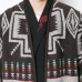 Mens Mid Long Ethnic Printing Pattern Chic Cardigans Coats