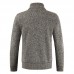 Mens Casual Thick Knit Breathable Stand Collar Warm Cardigan