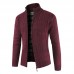 Mens Casual Thick Knit Breathable Stand Collar Warm Cardigan