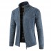 Mens Casual Thick Knit Breathable Stand Collar Warm Cardigan