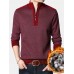 Men Knit Pure Solid Pullover Zip Stand Collar Velvets Warm Sweater