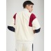 Men Corduroy Colorblock Patchwork Letter Embroidered Zipper Pullover Sweatshirts