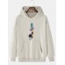 Mens 100% Cotton Astronaut Planet Print Drop Sleeve Pouch Pocket Drawstring Hoodies