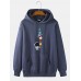 Mens 100% Cotton Astronaut Planet Print Drop Sleeve Pouch Pocket Drawstring Hoodies