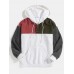 Mens Corduroy Patchwork Half Button Pouch Pocket Drawstring Hoodies