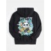 Mens Text & Cartoon Panda Back Print Pocket Ethnic Style Hoodies