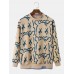 Men Printed Patchwork Stitching Pullover Cute Casual Sweatshirt