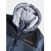 Mens Letter Embroidered Patchwork Plush Warm Hoodie Jacket With Pocket