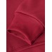 Mens Solid Button Front Cotton Flocking Pouch Pocket Drawstring Hoodies