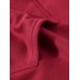 Mens Solid Button Front Cotton Flocking Pouch Pocket Drawstring Hoodies