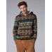 Mens Animal Printed Ethnic Style Casual Pocket Hooded Sweatshirt