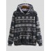 Mens Animal Printed Ethnic Style Casual Pocket Hooded Sweatshirt