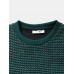 Men Knitted Patchwork Color Block Long Sleeve Casual Pullover Sweatshirt
