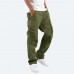 Men's Joggers Trousers Cargo Pants Drawstring Elastic Waist Multiple Pockets Solid Color Comfort Breathable Pants Casual Daily Fashion Streetwear Green Black / Elasticity