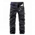 Men's Straight Cargo Pants Tactical Cargo Multi Pocket Solid Color Full Length Pants Daily Wear 100% Cotton Classic Green Black / Spring / Fall