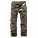 Men's Straight Cargo Pants Tactical Cargo Multi Pocket Solid Color Full Length Pants Daily Wear 100% Cotton Classic Green Black / Spring / Fall