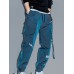 Men's Joggers Tactical Cargo Trousers Multiple Pockets Elastic Drawstring Design Solid Color Breathable Soft Pants Casual Daily Fashion Streetwear Black Blue / Elasticity