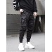 Men's streetwear cargo pants joggers hip-hop long trousers with multi-pockets Ribbon athleisure sweatpants sports outdoor fashion casual relaxed fit with elastic waist drawstring pants