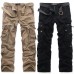 Men's Outdoor Vintage Washed Cotton Washed Multi-pocket Tactical Pants multi-pocket cargo pants straight pants trousers work pants khaki green