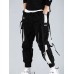 men's cargo pants Streetwear Embroidery Color Block Cotton jogging pants Trousers With Multi-pockets ribbon hiphop punk joggers sweatpants sport harem pants spring Fall