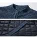 Men's Cardigan Jumper Knit Zipper Color Block Stand Collar Stylish Holiday Fall Winter Black Light gray XS S M / Long Sleeve / Machine wash / Unisex / Regular Fit / Long Sleeve
