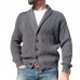 Men's Cardigan Sweater Jumper Ribbed Knit Knitted Button Solid Color Shirt Collar Basic Casual Daily Holiday Fall Winter Gray M L XL / Long Sleeve