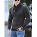 Men's Pullover Jumper Knit Knitted Color Block Turtleneck Ethnic Style Daily Fall Spring Black Gray S M L / Long Sleeve / Long Sleeve / Loose