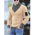 Men's Pullover Jumper Knit Knitted Color Block Turtleneck Ethnic Style Daily Fall Spring Black Gray S M L / Long Sleeve / Long Sleeve / Loose