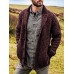 Men's Cardigan Jumper Knit Knitted Solid Color Open Front Casual Weekend Fall Spring Green Blue S M L / Cotton / Long Sleeve / Long Sleeve