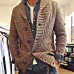 Men‘s Winter Sweater Cardigan Thick Soft St Collar Knitted Button Down Long Sleeved Warm Easy to Match Lightweight Tops