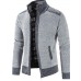 Men's Sweater Cardigan Jumper Knit Knitted Color Block Shirt Collar Stylish Casual Sport Daily Fall Winter Blue Light gray M L XL / Long Sleeve / Long Sleeve