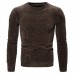 Men's Pullover Sweater Jumper Ribbed Knit Cropped Knitted Solid Color Crew Neck Stylish Basic Daily Holiday Fall Winter Black Coffee S M L / Cotton / Long Sleeve