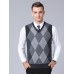 Men's Sweater Vest Jumper Knit Knitted Plaid V Neck Stylish Vintage Style Fall Winter Gray Wine S M L / Sleeveless / Sleeveless